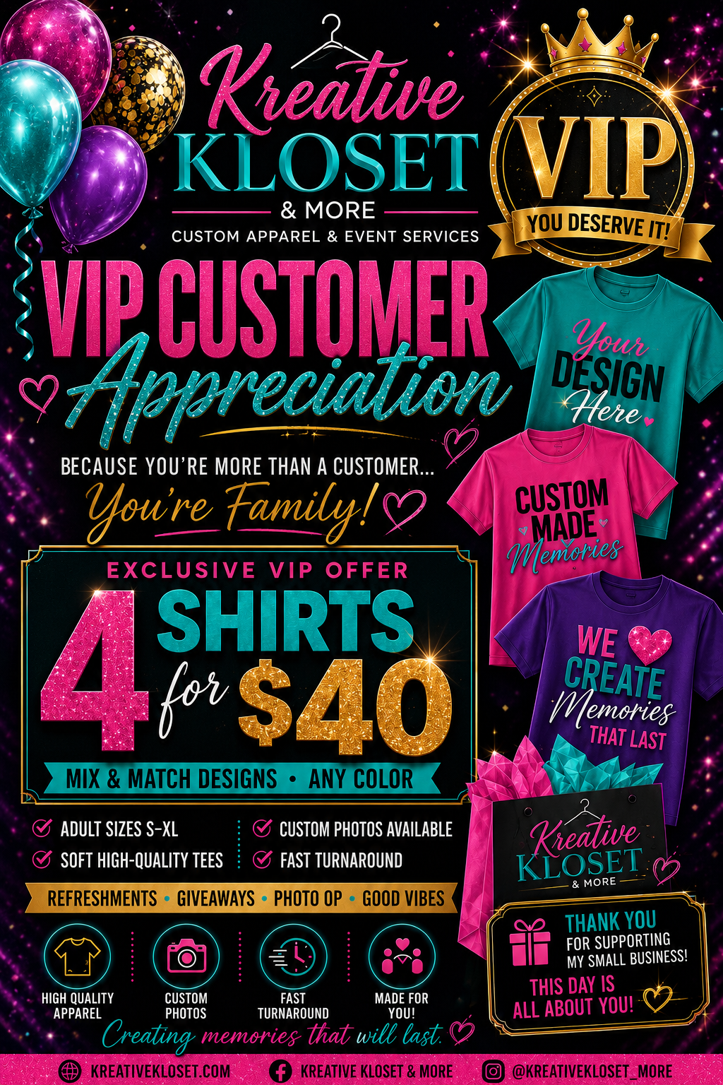 Customer Appreciation 4/$40